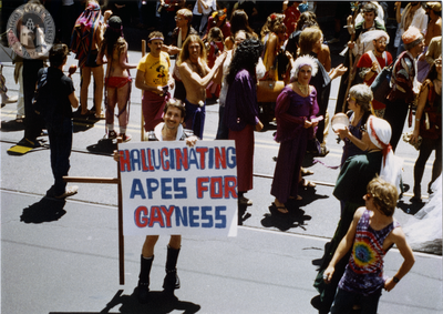 "Hallucinating Apes for Gayness," San Francisco Pride Parade, 1982
