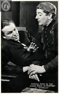 Anthony Zerbe and Joseph Maher in Othello, 1967