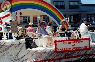 Board of Directors float at Pride parade, 1999