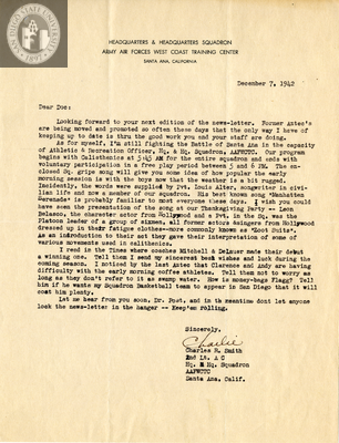Letter from Charles R. Smith, 1942