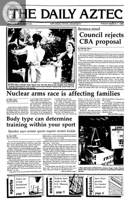 The Daily Aztec: Friday 03/01/1985