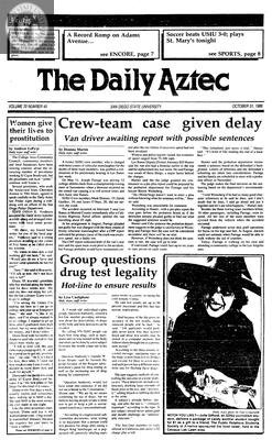 The Daily Aztec: Friday 10/31/1986