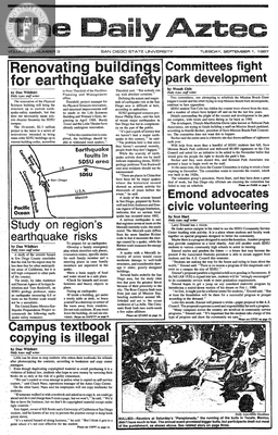 The Daily Aztec: Tuesday 09/01/1987