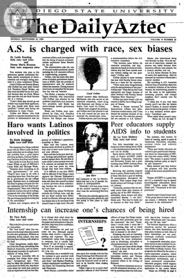 The Daily Aztec: Monday 09/25/1989