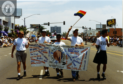 Project Life Guard banner in San Diego Pride parade, 1994