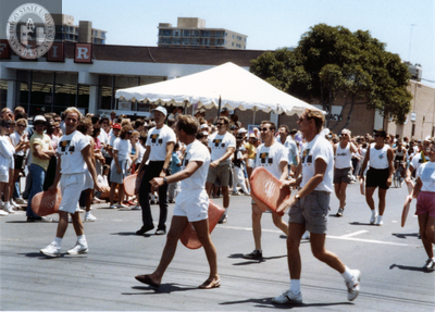 Different Strokes Swim Team marchers in Pride parade, 1988