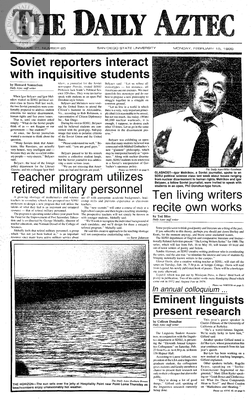 The Daily Aztec: Monday 02/15/1988