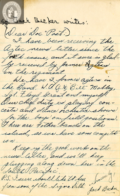 Letter from Jack Becker, 1943
