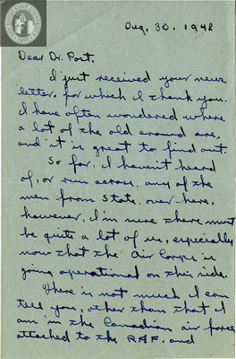 Letter from Shelby Best, 1942