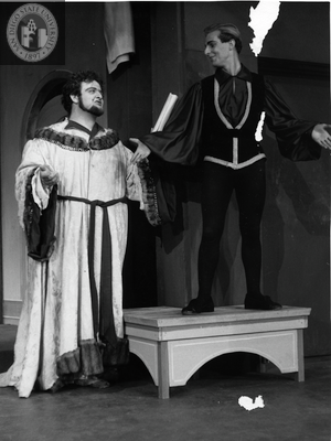 Victor Buono and Charles Vernon in Volpone, 1956