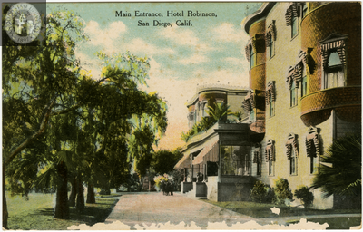 Entrance, Hotel Robinson, San Diego, California