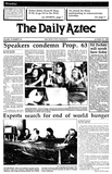 The Daily Aztec: Monday 10/20/1986