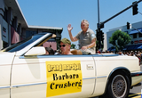 Grand Marshal Barbara Crusberg in Pride parade, 2001