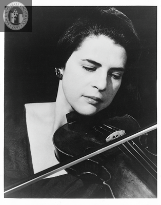 Sylvia Rosenberg posed with a violin