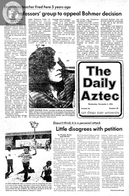 The Daily Aztec: Wednesday 11/03/1976