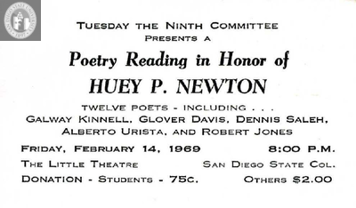 Tuesday the Ninth Committee poetry reading, 1969