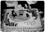 Birthday cake at Ray Finch's birthday at Diablo's