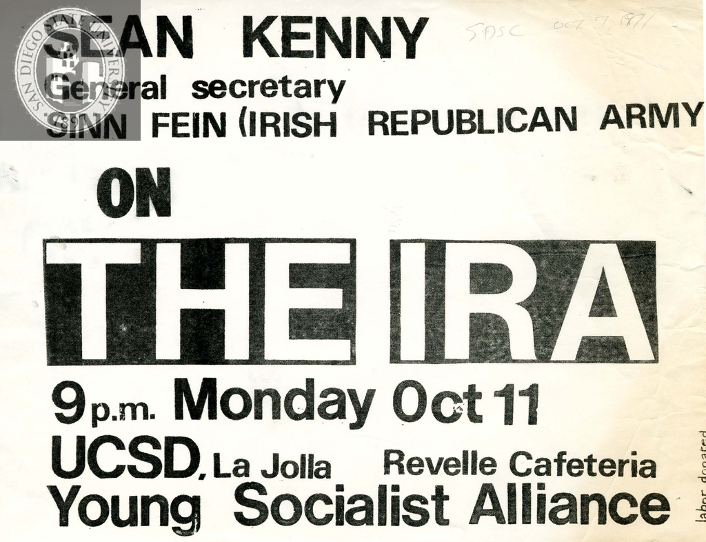 Flyer for talk by Sean Kenny, 1971