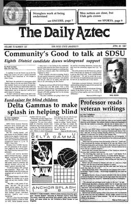 The Daily Aztec: Thursday 04/30/1987
