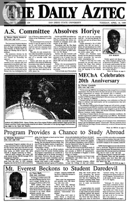 The Daily Aztec: Tuesday 04/18/1989