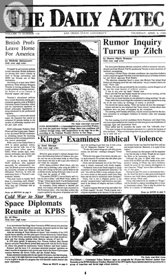 The Daily Aztec: Thursday 04/06/1989