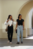 Students outside Student Services West, 1996
