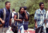 Students walk on Hilltop Way, 1996