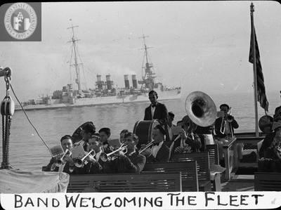 Band welcoming the fleet, 1935