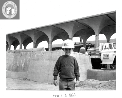 Inspection by Electrical Engineering, Aztec Center construction, 1968