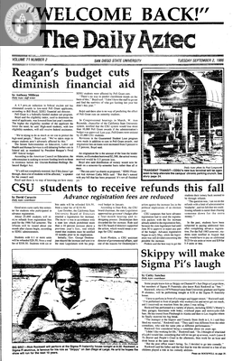 The Daily Aztec: Tuesday 09/02/1986