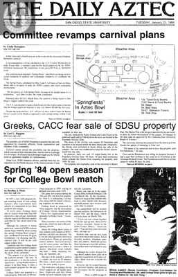 The Daily Aztec: Wednesday 01/25/1984