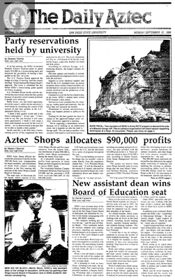The Daily Aztec: Monday 09/15/1986