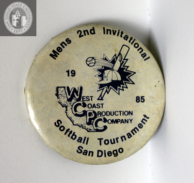 "Mens 2nd Invitational softball tournament San Diego," 1985