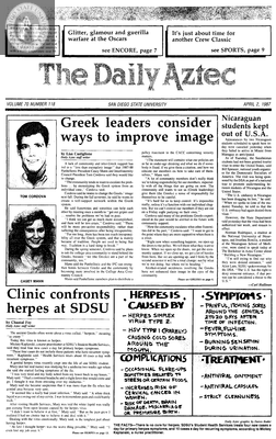 The Daily Aztec: Thursday 04/02/1987