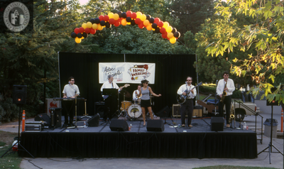 Unidentified band plays for Family Weekend, 2000