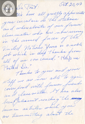 Letter from Thomas N. Chavis, 1942