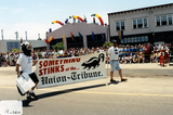 "Something Stinks at the...Union-Tribune" banner in Pride parade, 2000