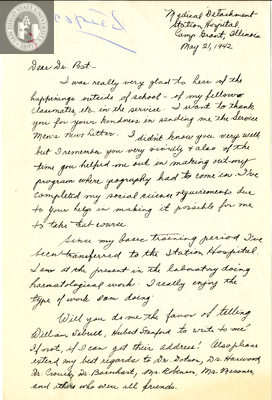Letter from Shoji Nakadate, 1942