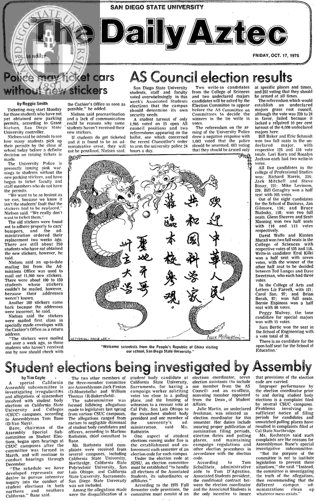 The Daily Aztec: Friday 10/17/1975