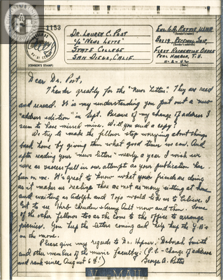 Letter from George A. Rettie, 1942