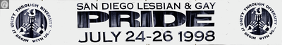 "San Diego Lesbian & Gay Pride, July 24-26, 1998"