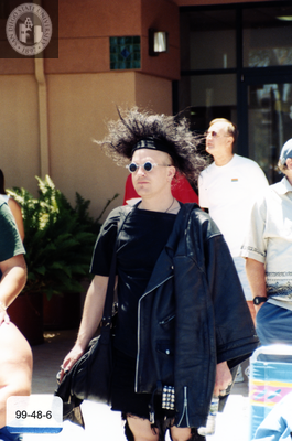 Pride parade attendee in costume, 1999