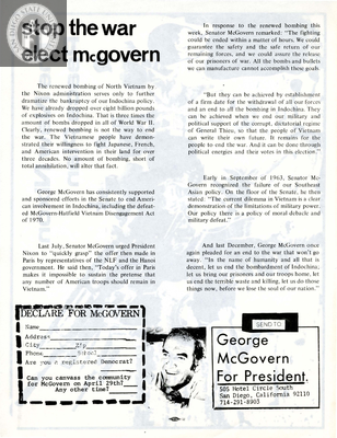 Stop the war; elect McGovern