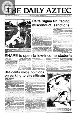 The Daily Aztec: Friday 09/14/1984