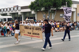 Lesbian and Gay Archives of San Diego banner in Pride Parade, 1990
