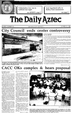 The Daily Aztec: Friday 10/10/1986