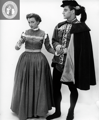 Astrid Willsrud and another actor in Measure for Measure, 1955