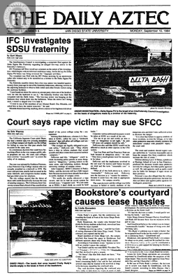 The Daily Aztec: Monday 09/10/1984