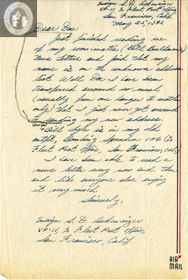 Letter from Samuel David Askenaizer, 1943