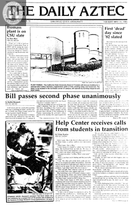 The Daily Aztec: Tuesday 05/14/1985